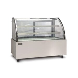 Vitrina refrigerada de 1500 mm 2 repisas y vidrio curvo