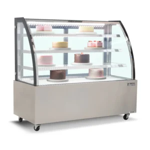 Vitrina refrigerada de 1500 mm 3 repisas y vidrio curvo
