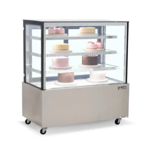 Vitrina refrigerada de 1200 mm 3 repisas y vidrio plano