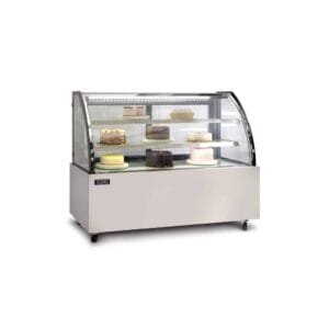 Vitrina refrigerada de 1250 mm 2 repisas y vidrio curvo